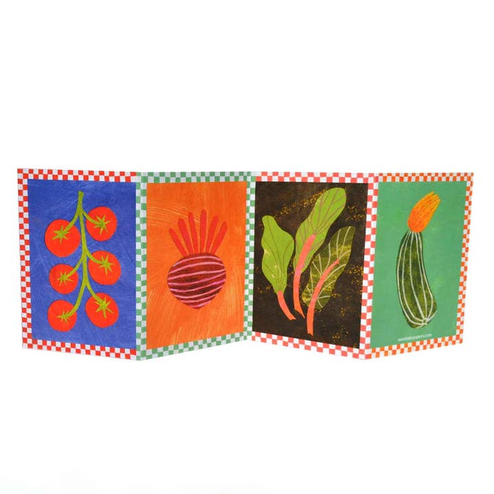 Vegetable Card | Concertina Card | Gift for Gardener | Vegan for wholesale by Mortlake Papers