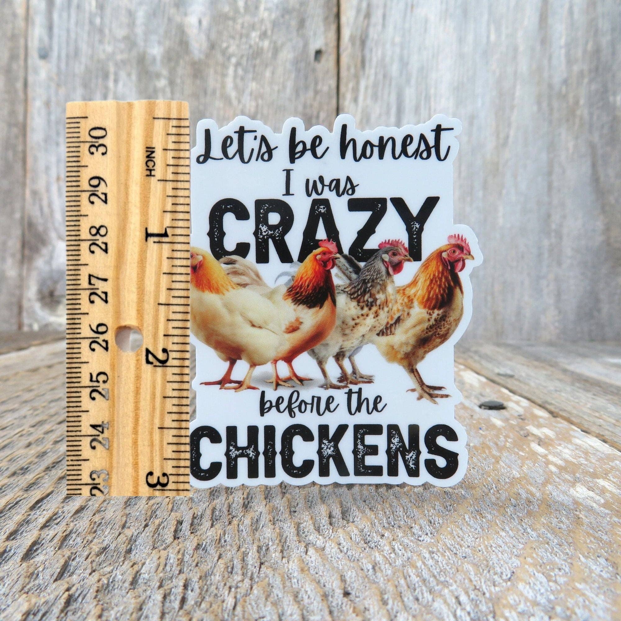 Kirk's Krafts - Wholesale Sticker - Let's Be Honest I was Crazy Before the Chickens Sticker Chicken Farmer Urban Farmer1