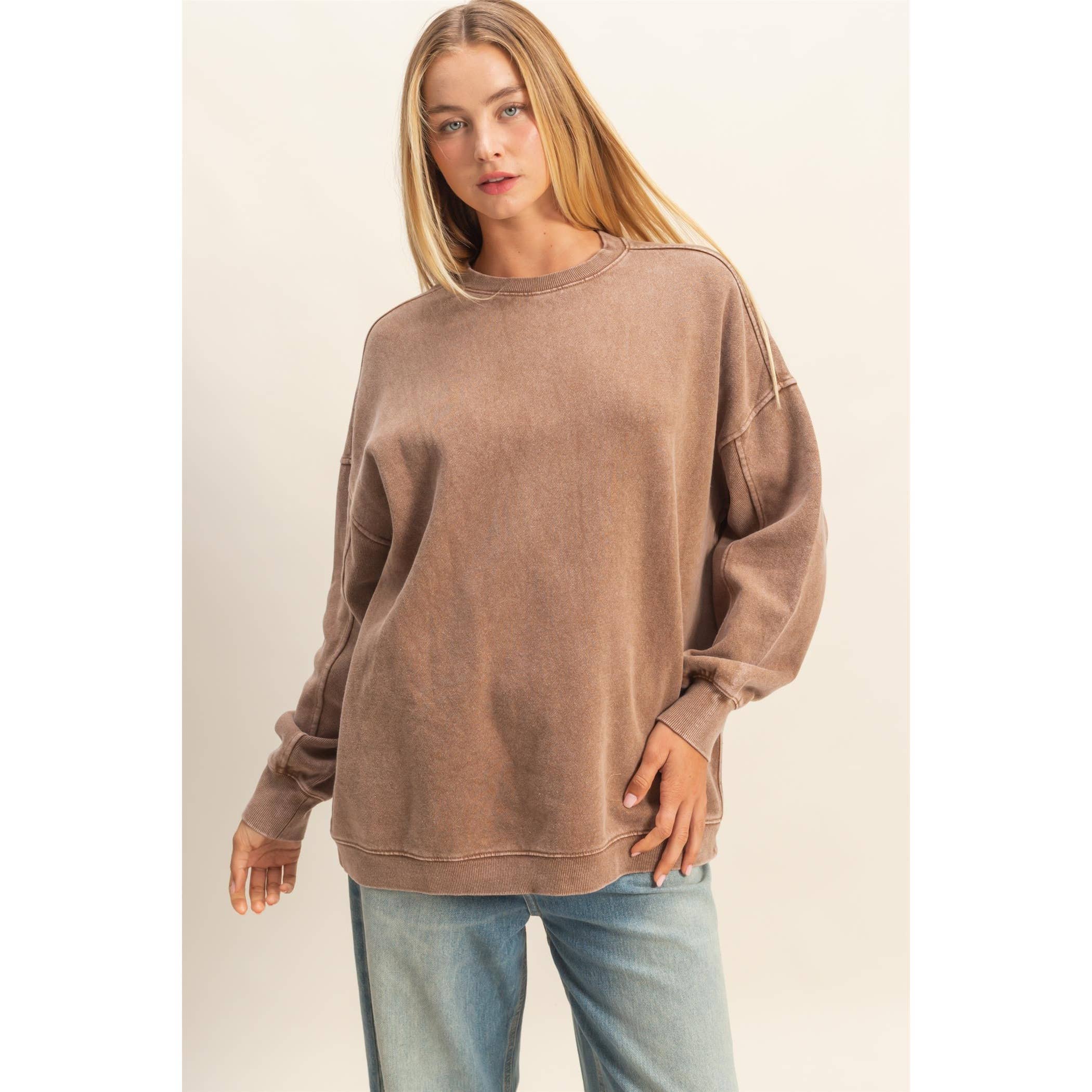 Double Zero - Wholesale Sweatshirt - Women's - Oversized Crew Neck Sweatshirt5