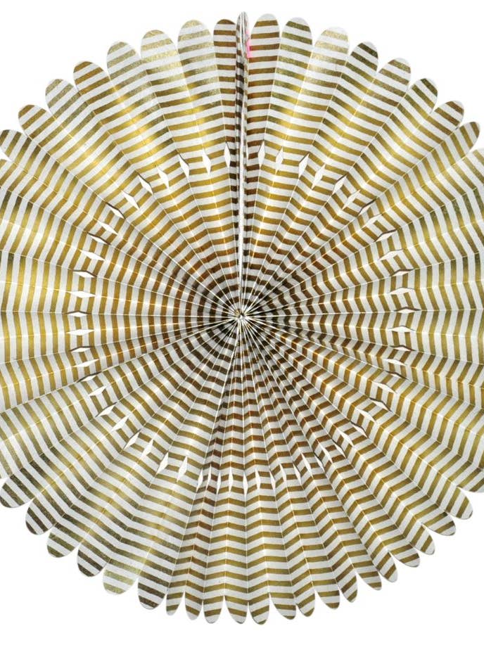 Rosettes Large, gold stripe on cream for wholesale by Giftsland