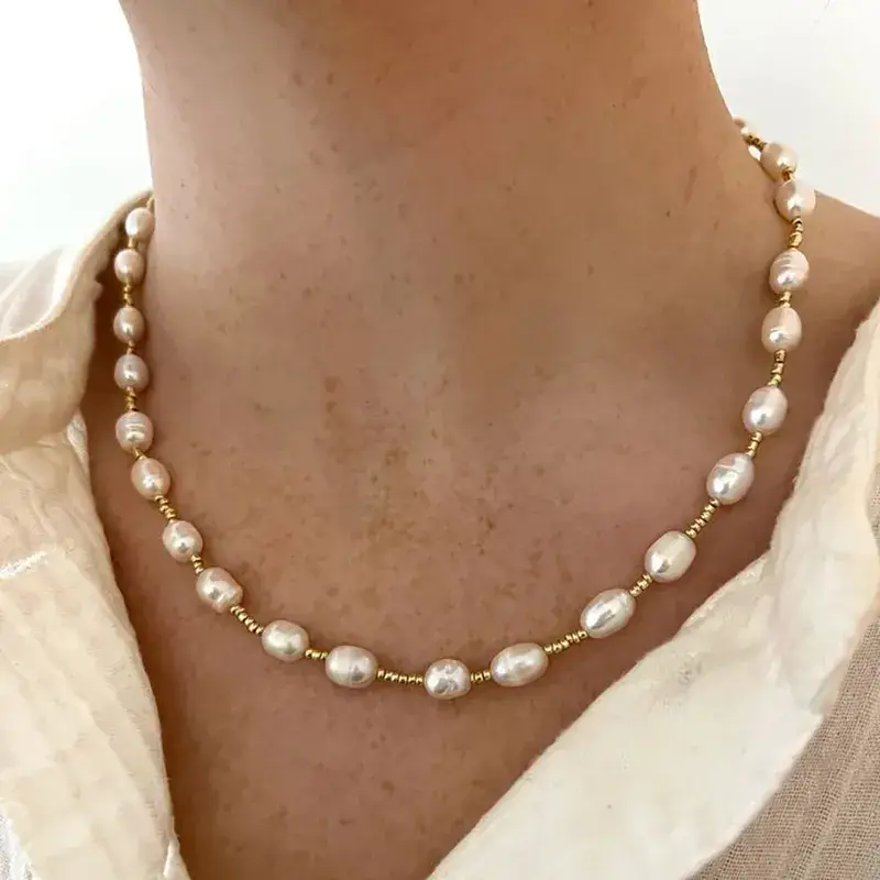 【HYERES LOR】22FW★ Essence Pearl 14K Pearl 04 Necklace HYERES LOR】22FW☆ Essence Pearl 14K Pearl 04 Necklace