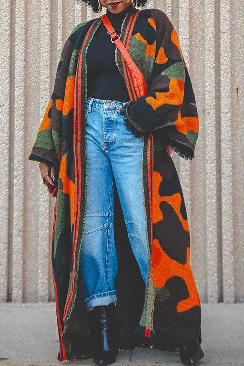 Mccolin - Wholesale Poncho - Women's - Statement Striped Pattern Poncho2