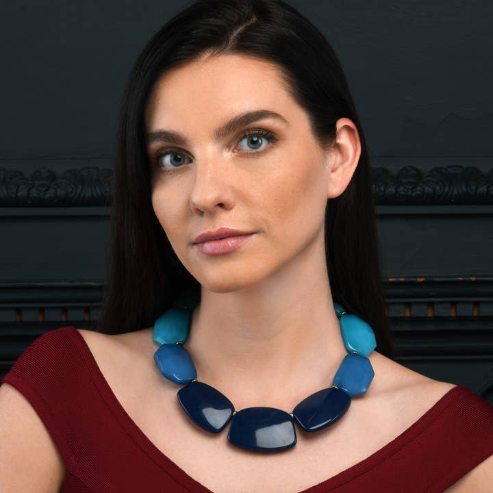 Namana - Wholesale Beaded/Pearl Necklace - Chunky Blue Statement Necklace for Women1
