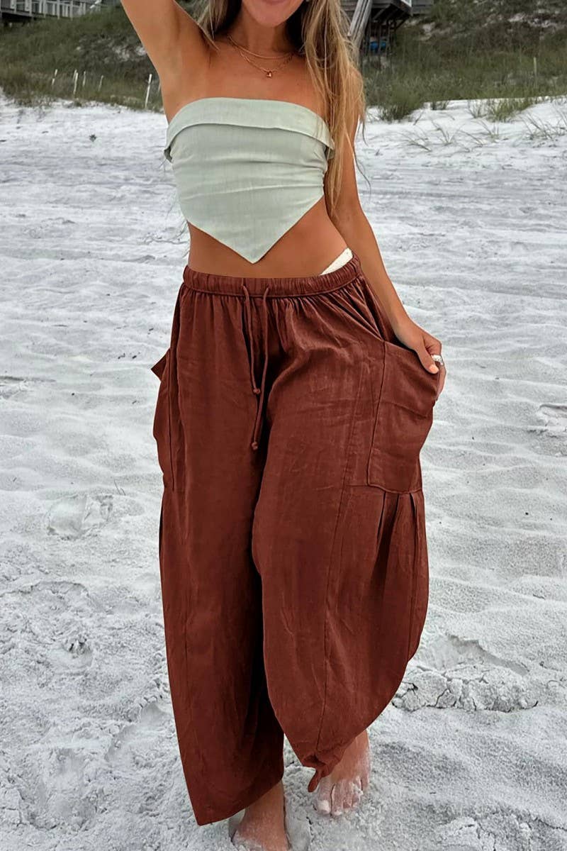 NINEXIS - Wholesale Pants - Women's - CWBLP0709_LOOSE CASUAL COTTON AND LINEN TROUSERS12