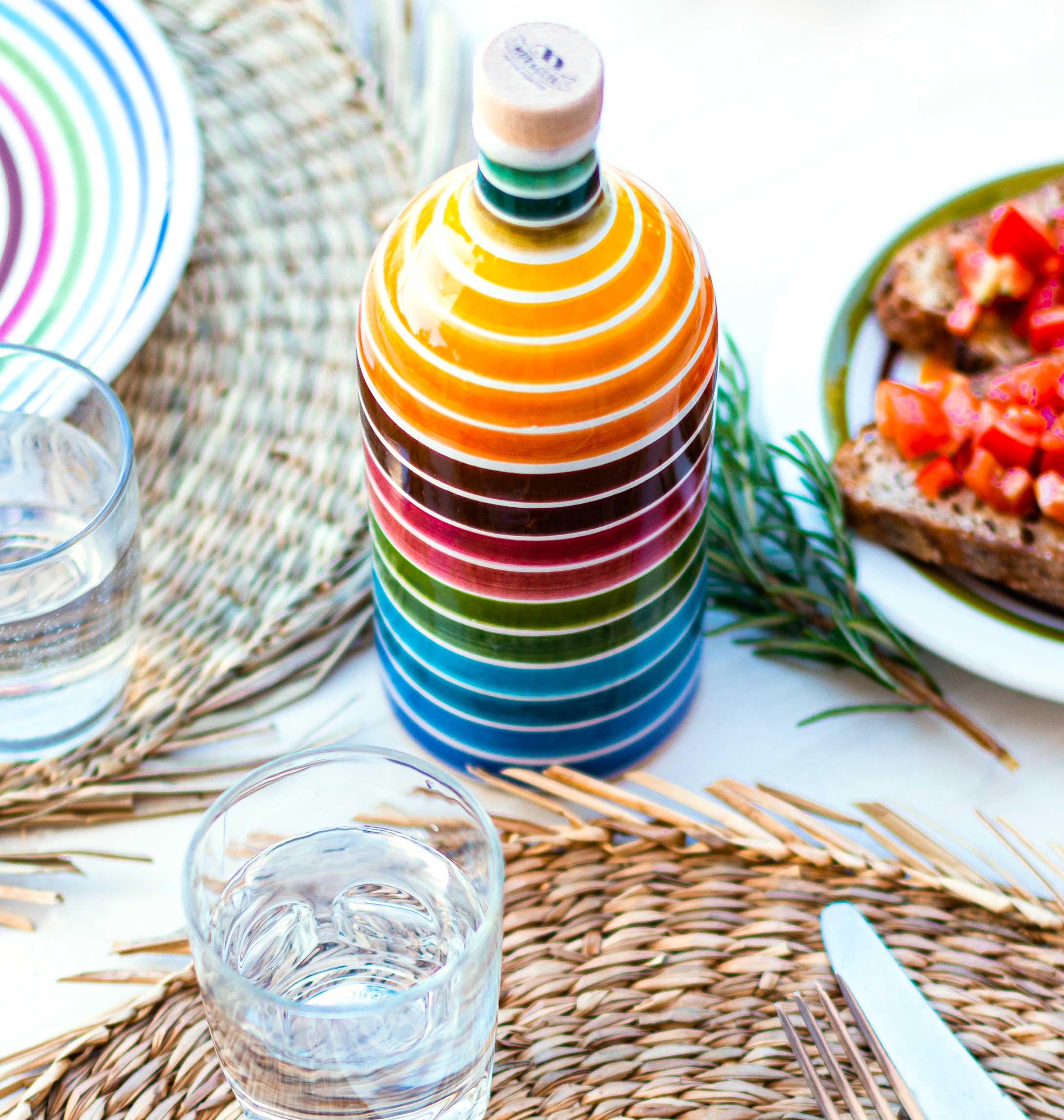 Zia Pia - Wholesale Olive Oil - Rainbow Extra Virgin Olive Oil Ceramic by Muraglia1