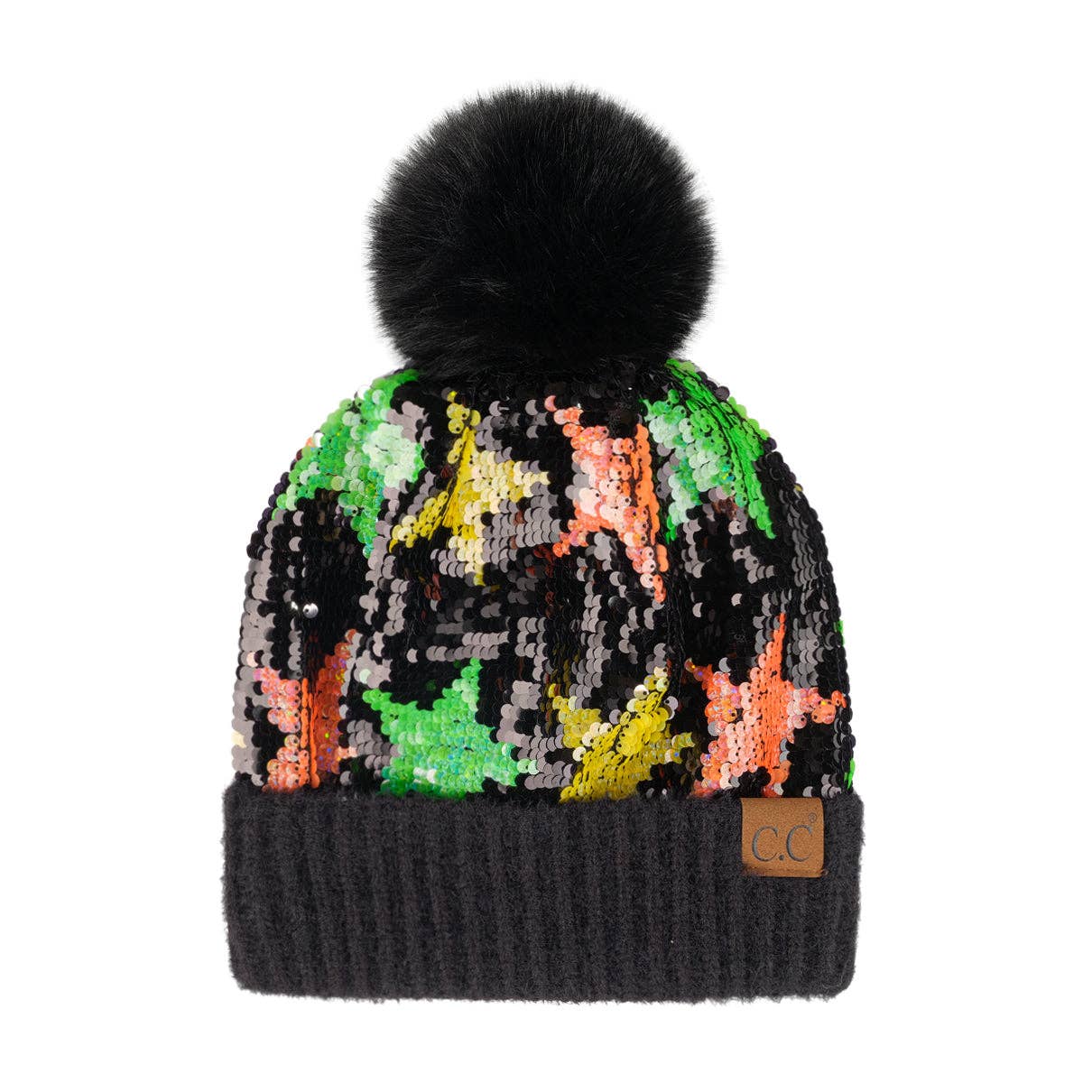 Truly Contagious - Wholesale Beanie - Dames - CC Pom muts met pailletten en pailletten (HTE0012) (HTE0017)5