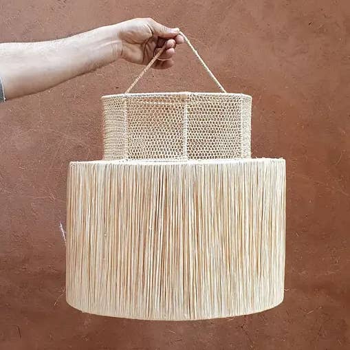 Moroccan Bell Shaped Raffia Suspension for wholesale by Terracotta Design LTD