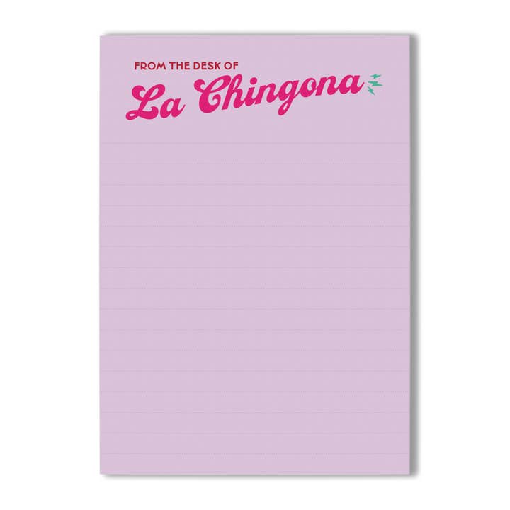 From the Desk of La Chingona Notepad A6 in Purple for wholesale by Jungle Red Studio