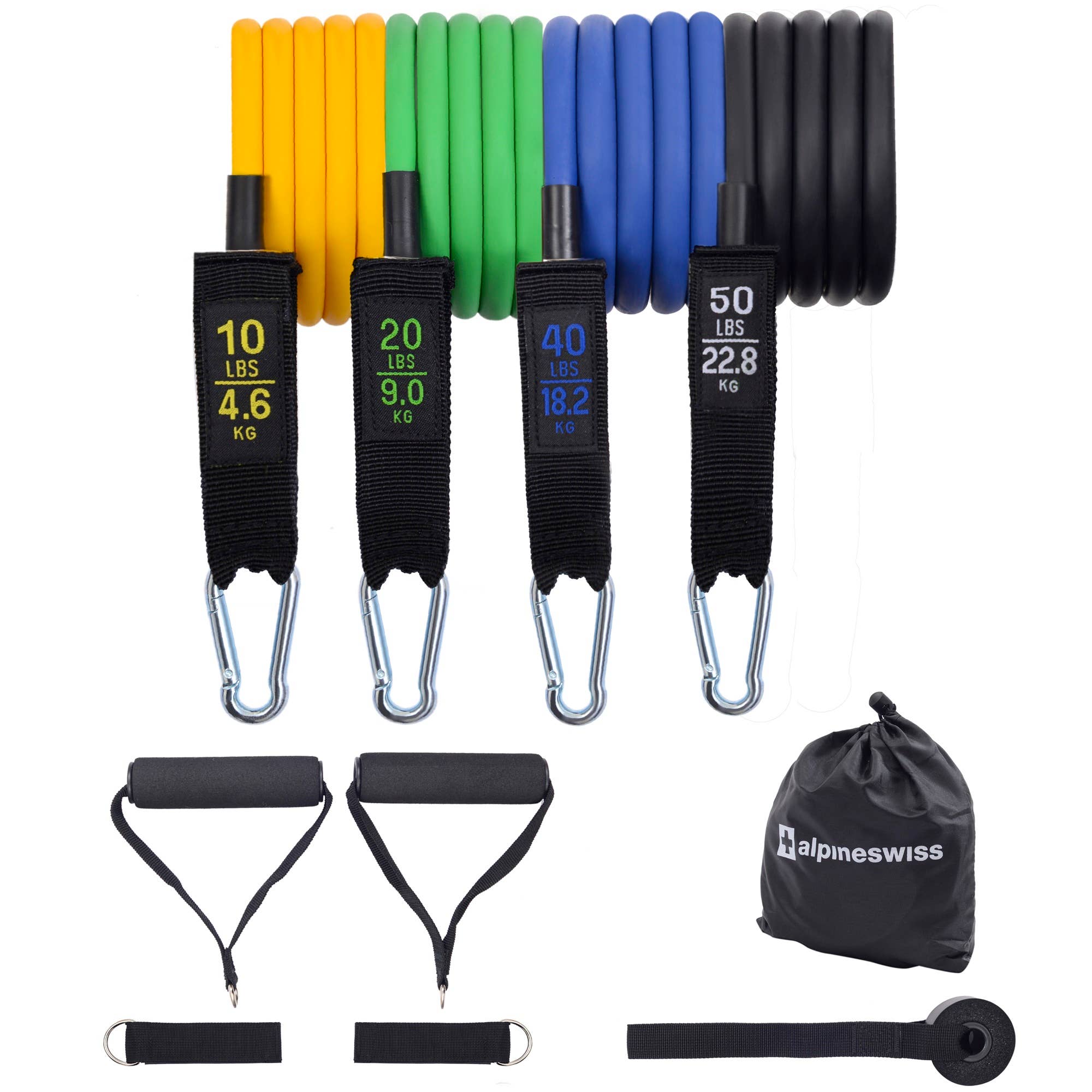 Alpine Swiss - Wholesale Fitness Equipment - Exercise Resistance Bands with Handles Workout Fitness Tube0