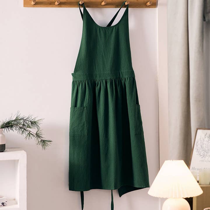 NINEXIS - Wholesale Apron - CWMM1832_Cotton Linen Household Kitchen Apron Work Apron
