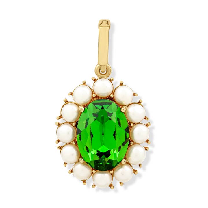 Ninon - Wholesale Individual Charm/Pendant - Petite Ninon Pompadour Oval Yeşil Charm2