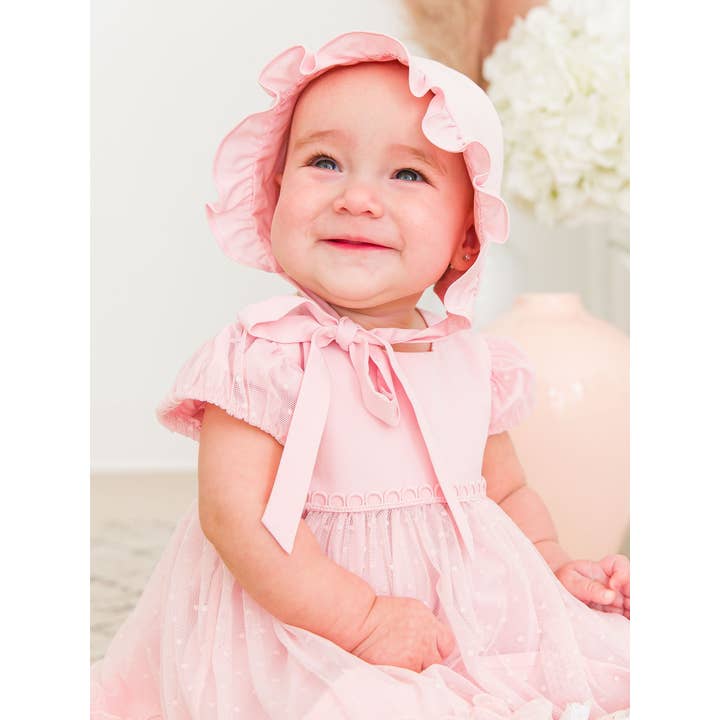 Baby Girls Baby Pink Bonnet for wholesale on Faire