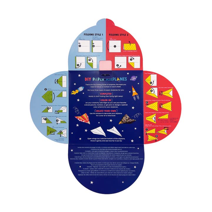 OOLY - Wholesale DIY Craft Kit - Kids - D.I.Y. Paper Air Planes Activity Kit - Set of 24 Designs