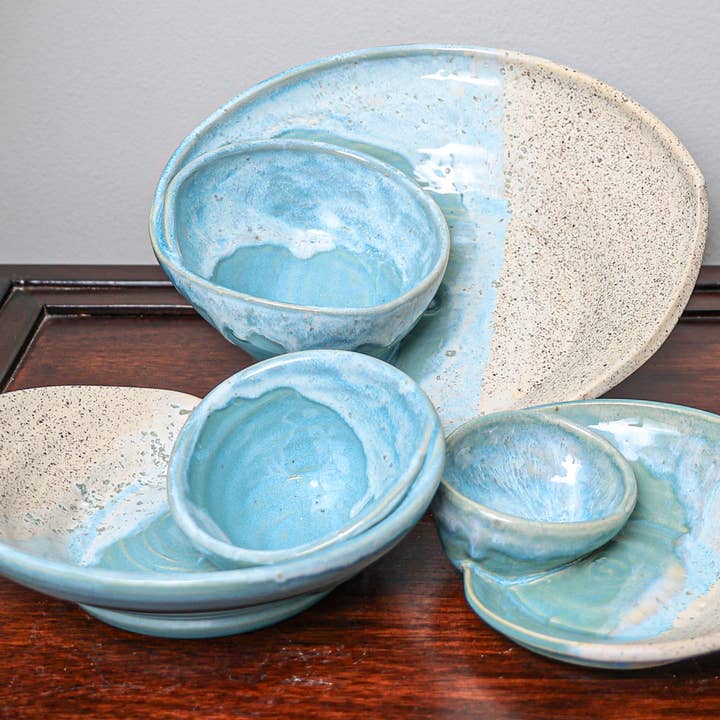 Sawdust and Clay - Wholesale Decorative Plate/Dish/Bowl - Coastal Swirly Bowls