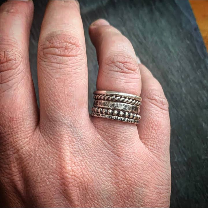 Raegan Hough Metalsmith - Wholesale Band/Stacked Ring - Sterling Silver Stacking Rings - Set of 52