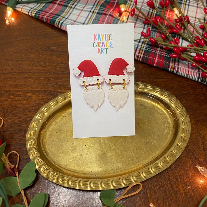 Kaylie Grace Art - Wholesale Dangle Earrings - Santa Dangle Earrings0