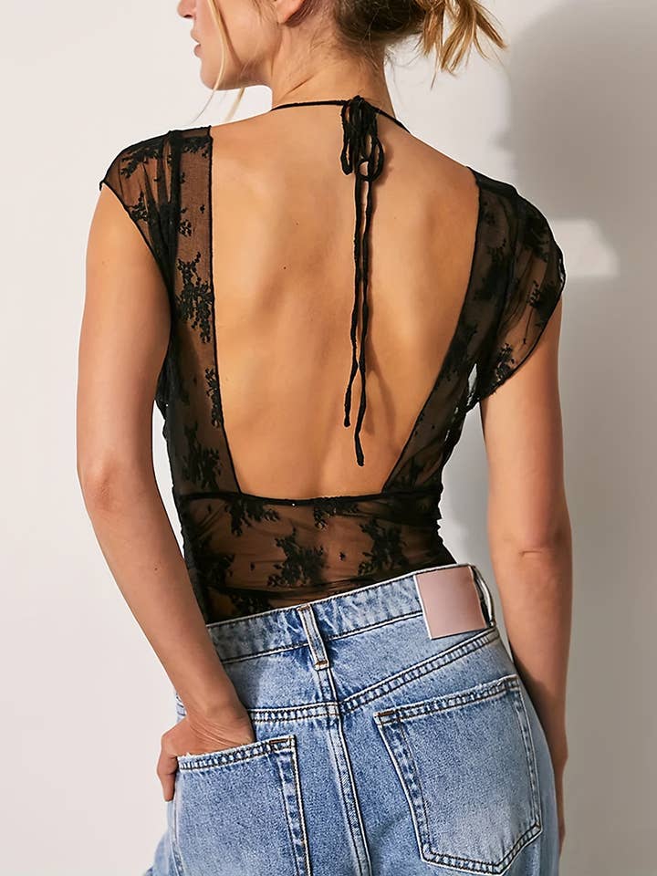 EmberLoom - Wholesale Blouse - Women's - Delicate Floral Lace V-Neck Top7