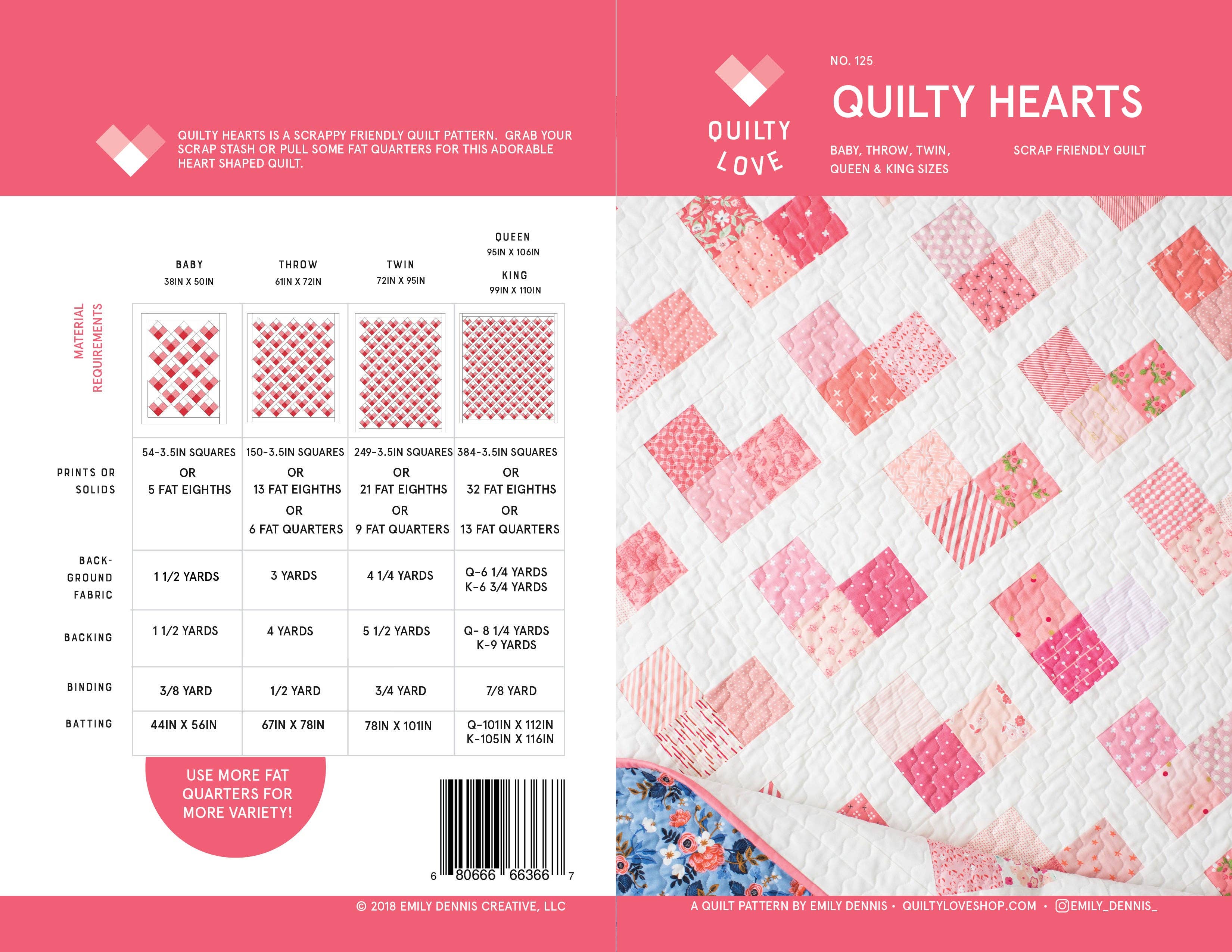 Quilty Love - Wholesale Craft Sewing Kit - Quilty Hearts PAPER Quilt Pattern8