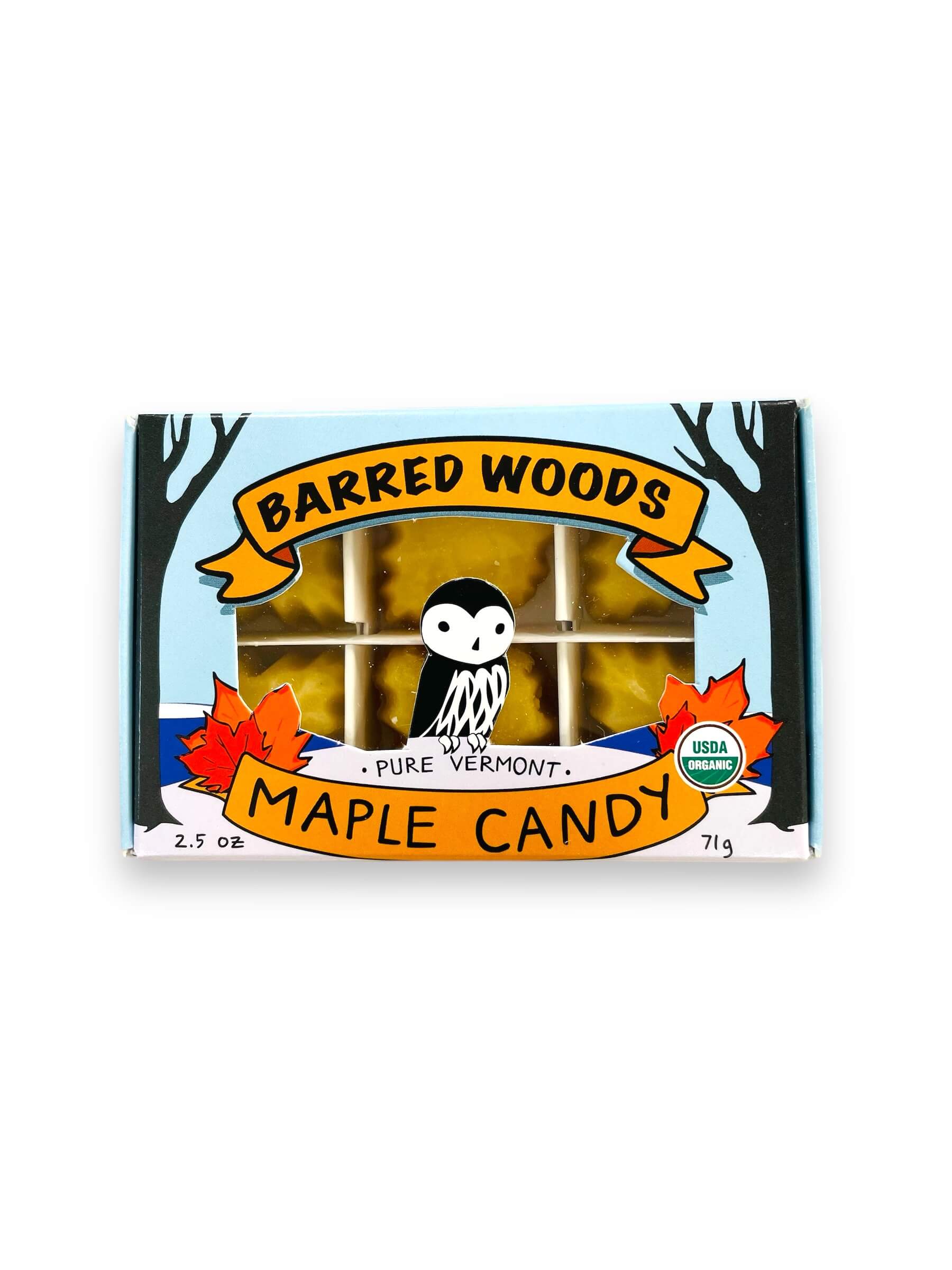 Barred Woods Maple - Wholesale Hard Candy - Pure Organic Vermont Maple Candy - 6 Piece Custom Gift Box1