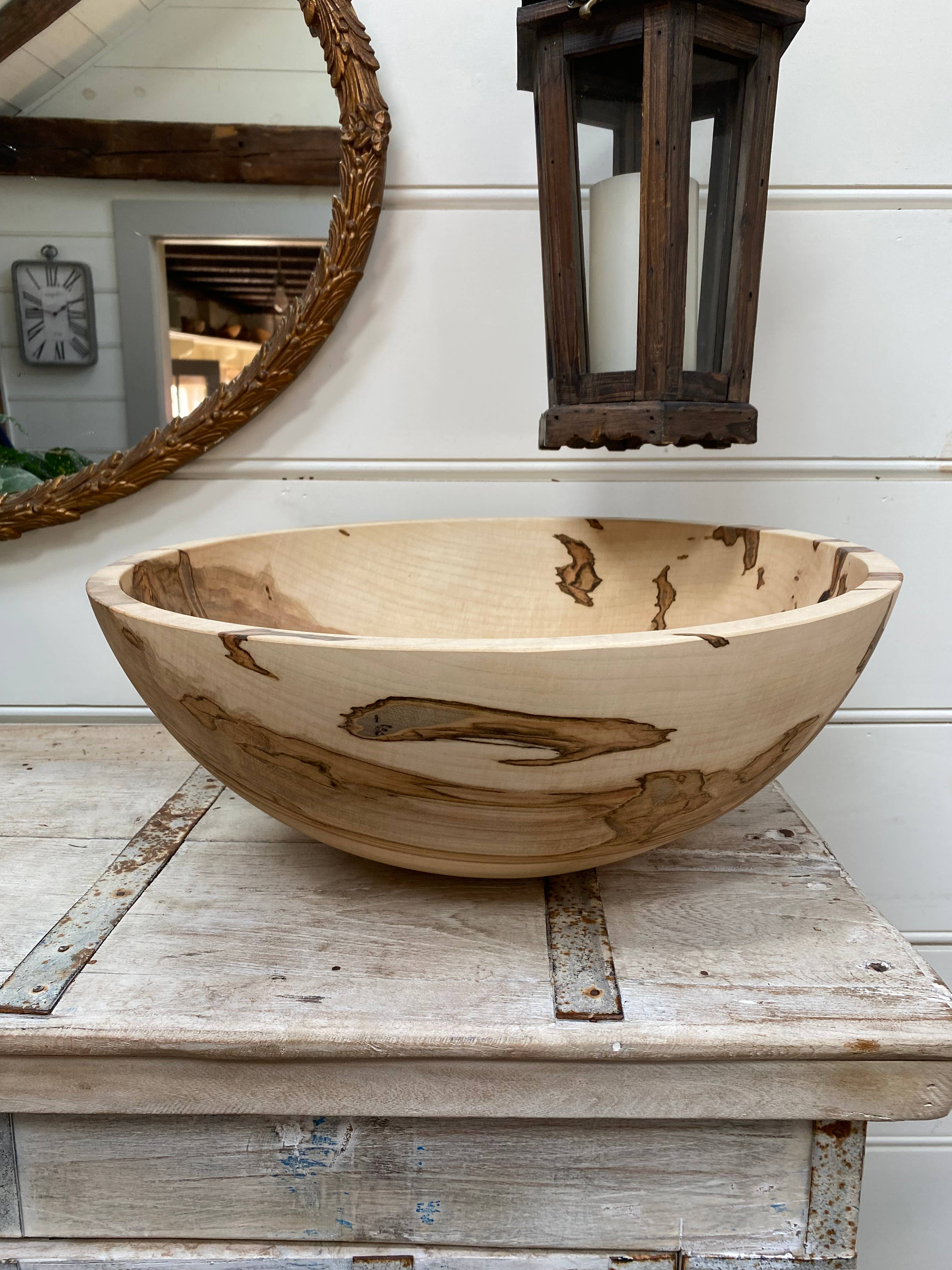 Petermans Boards and Bowls Inc. - Wholesale Serve Bowl - 15" SPALTED/AMBROSIA MAPLE ROUND BOWL8