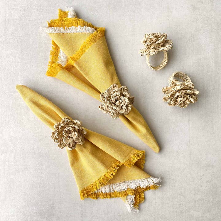 Rose Napkin Ring - Woven Palm Leaf for wholesale by Nahla Artesano