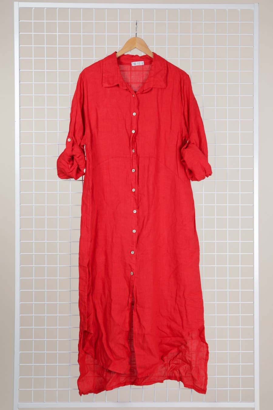 la maison des fibres naturelles - Wholesale Button Down Shirt - Women's - Long shirt dress 68036 100% LINEN69
