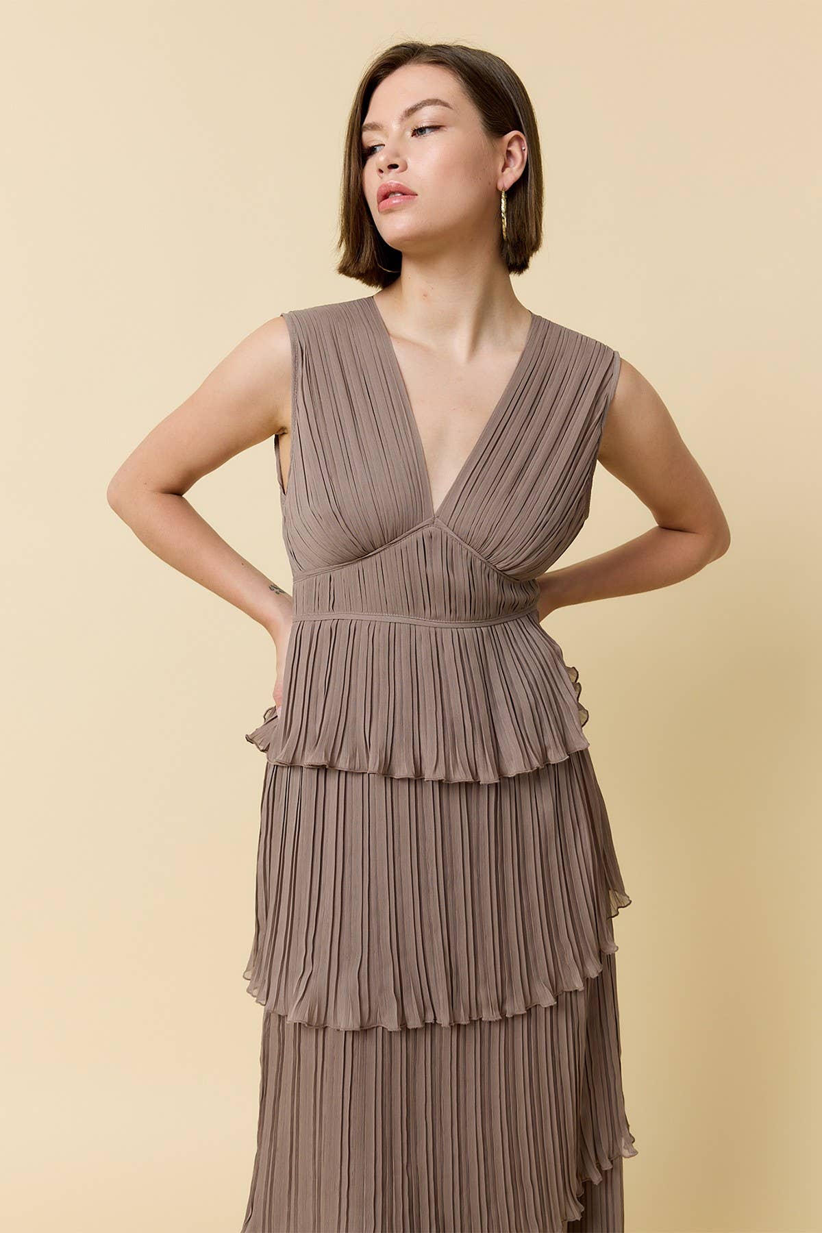 RAISONNEL - Vente Robe – femme - Robe à volants plissée - RD10065