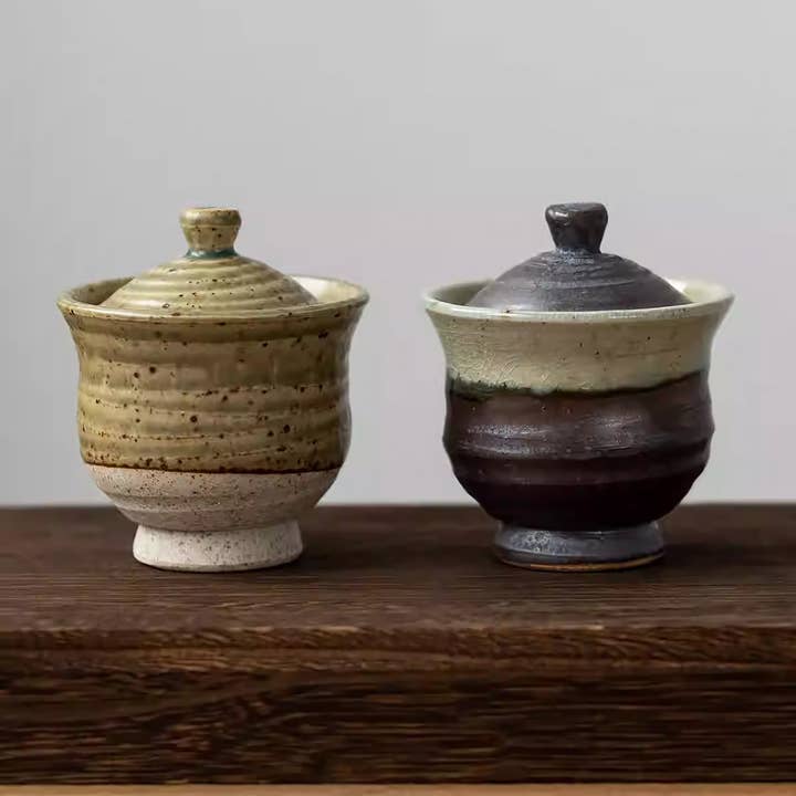 Setoyaki style Iriyama handcrafted stoneware tea cup for wholesale by MinoCraft