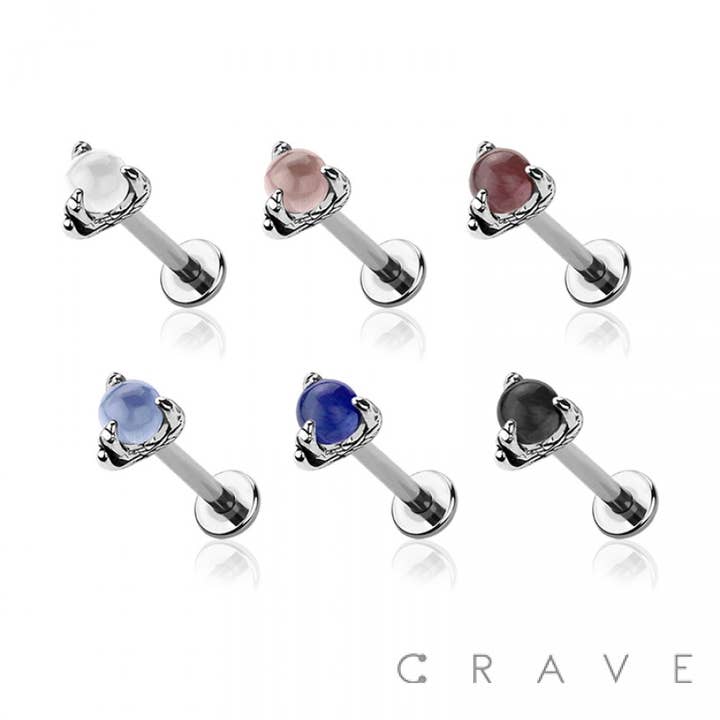 DRAGON CLAW 316L SURGICAL STEEL LABRET for wholesale by CRAVE