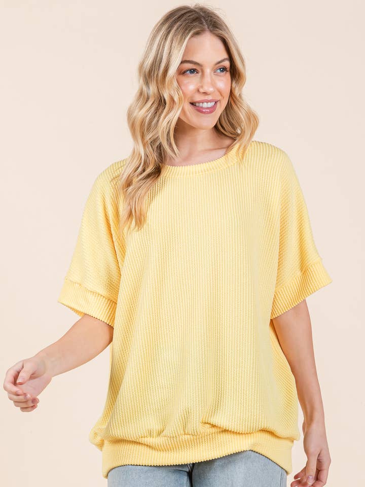 TA2205 RIB KNIT TUNIC TOP for wholesale by BOMBOM