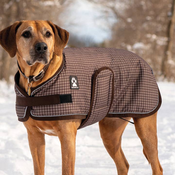 Shedrow K9 Expedition Dog Coat - Cinder Houndstooth for wholesale by Shedrow K9