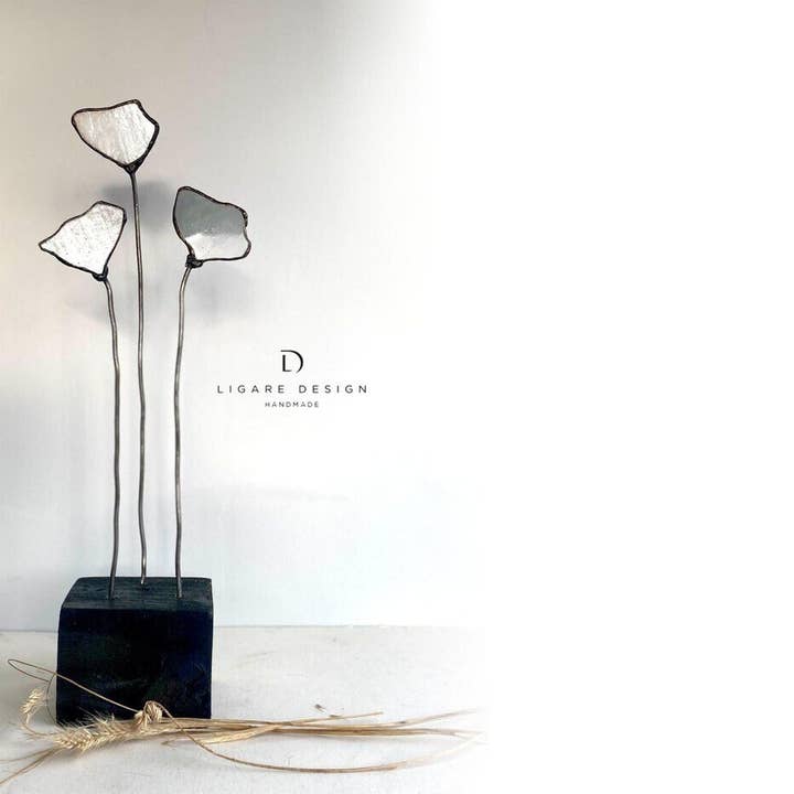 Personalised Mothers Day Gift Flowers, White Stained Glass Flowers Bouquet, Modern Stained Glass Gifts, Mothers Day Gift,Flowers Table Décor for wholesale by mARTaart