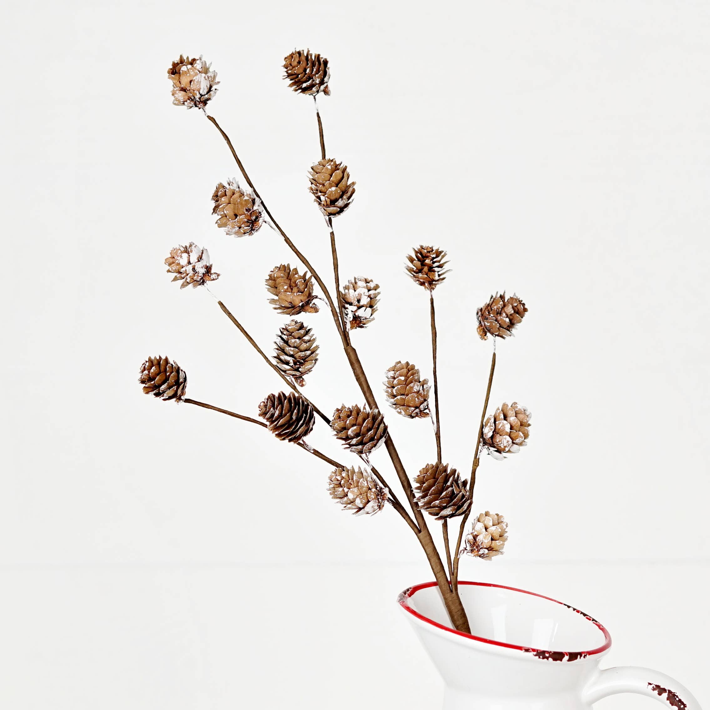 Holiday Depot Inc. - Wholesale Christmas Decoration - 510825- 24in Spray-Snowy Natural Birchcones-3