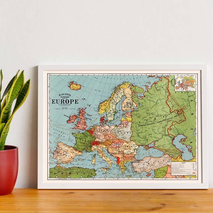 Ink & Drop – wholesale Map – Bacons standard map of Europe by George Washington2