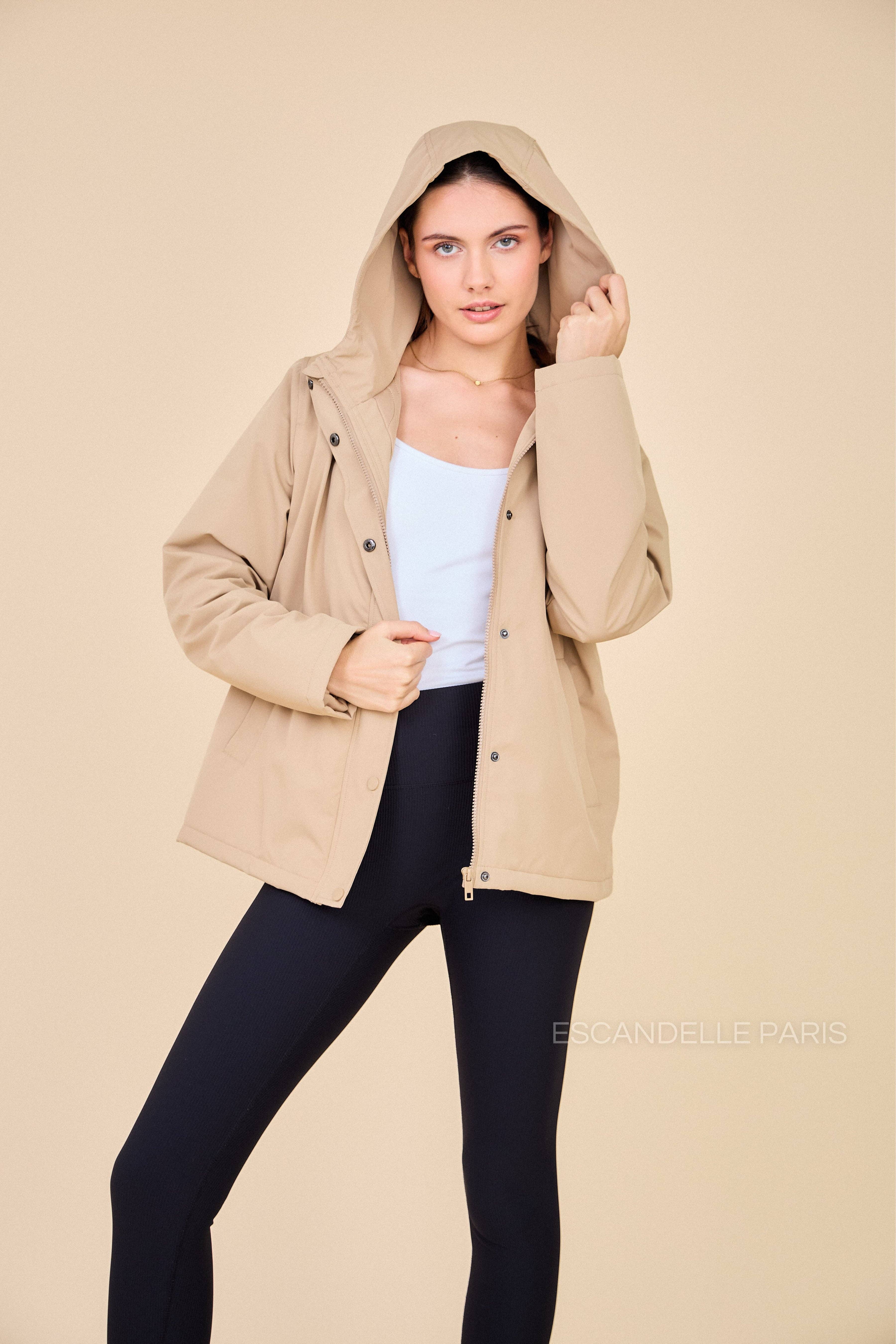 Escandelle Paris - Vente Coupe-vent – femme - Parka Courte Imperméable Doublure Matelassée8