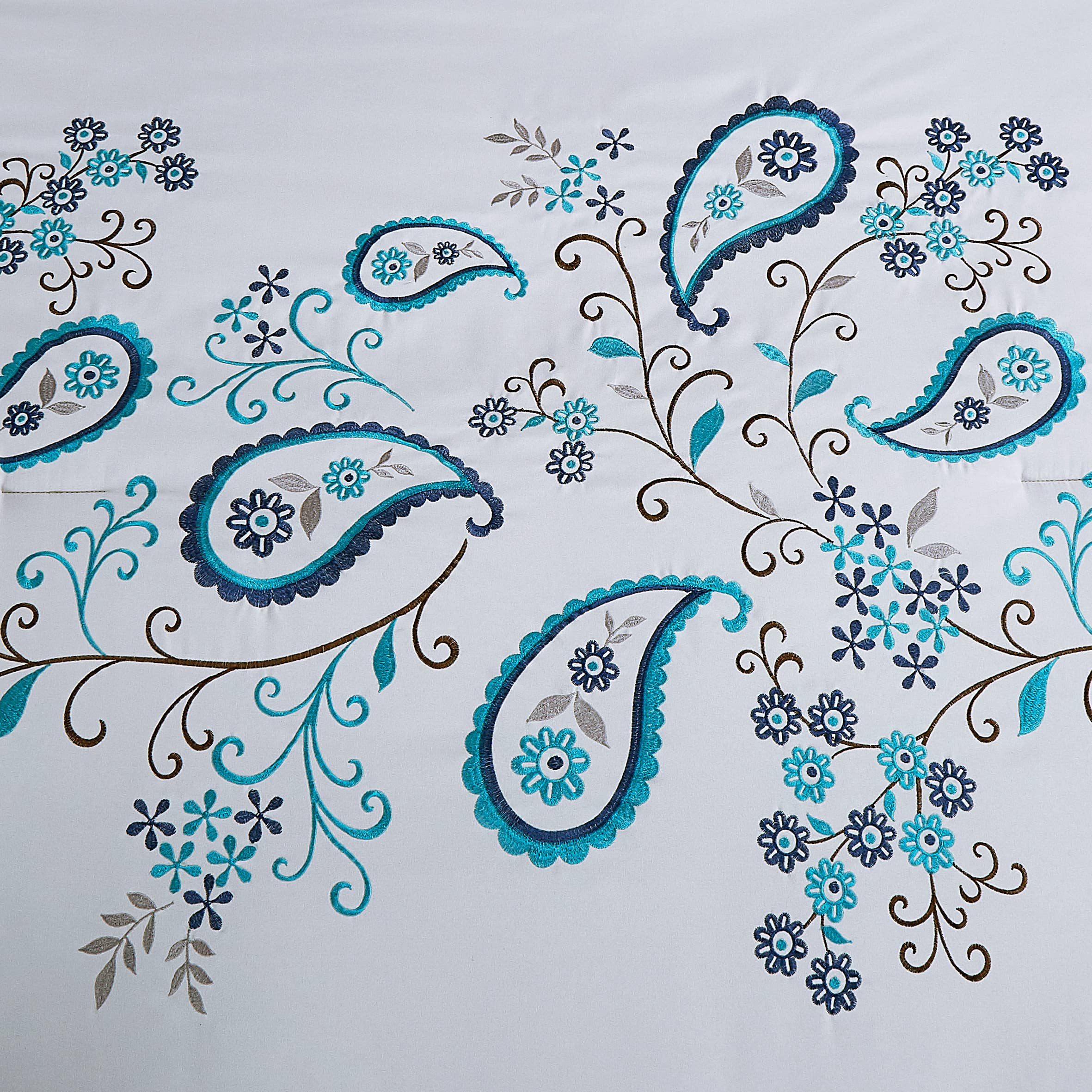 JML - Vendita all'ingrosso Set di lenzuola - Set trapunta da 7 pezzi in una borsa (grigio e blu)4