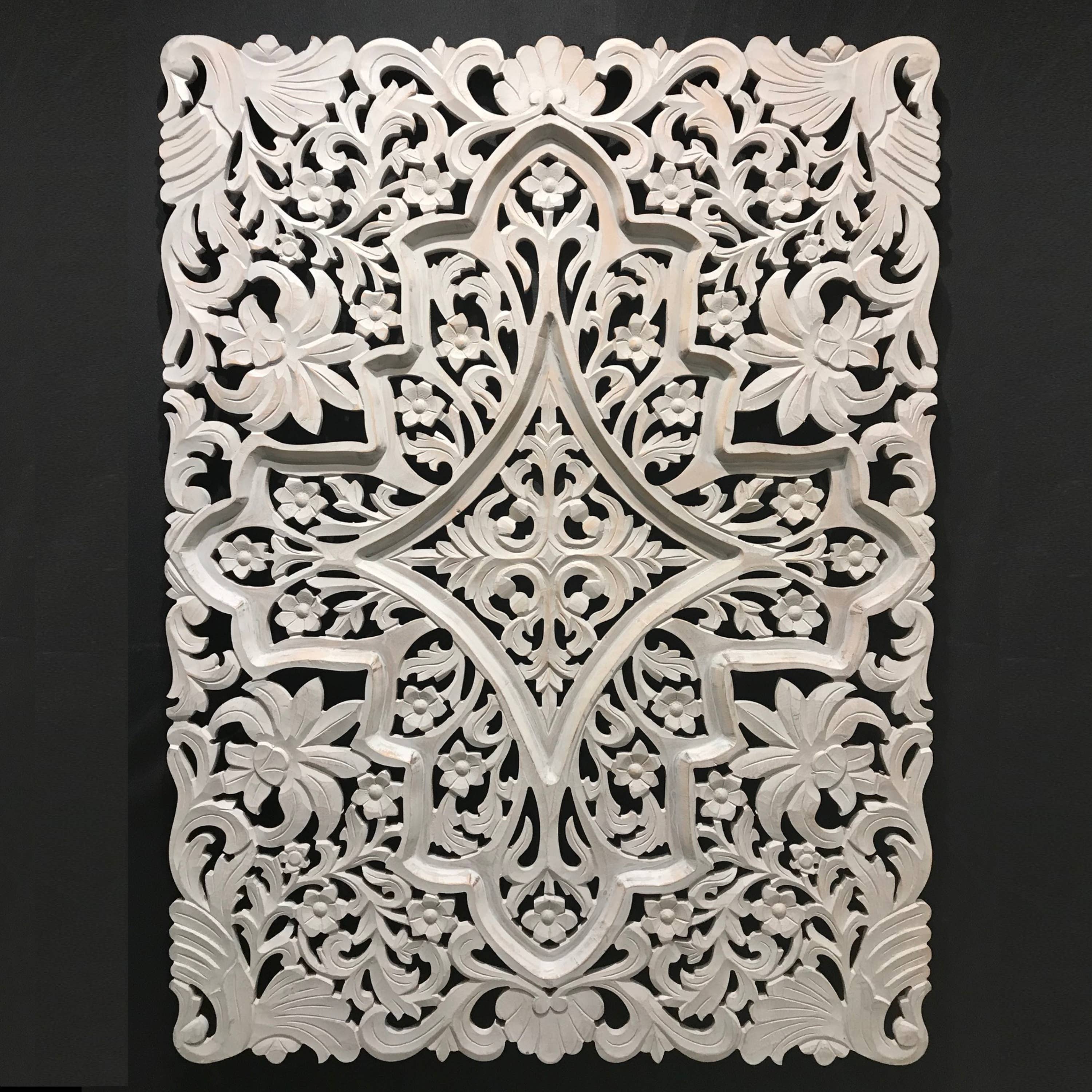 Wilco Home - Venta al por mayor Papel pintado 3D - Placa de pared tallada en 3D de Costa de Marfil, tallada a mano, de la India6