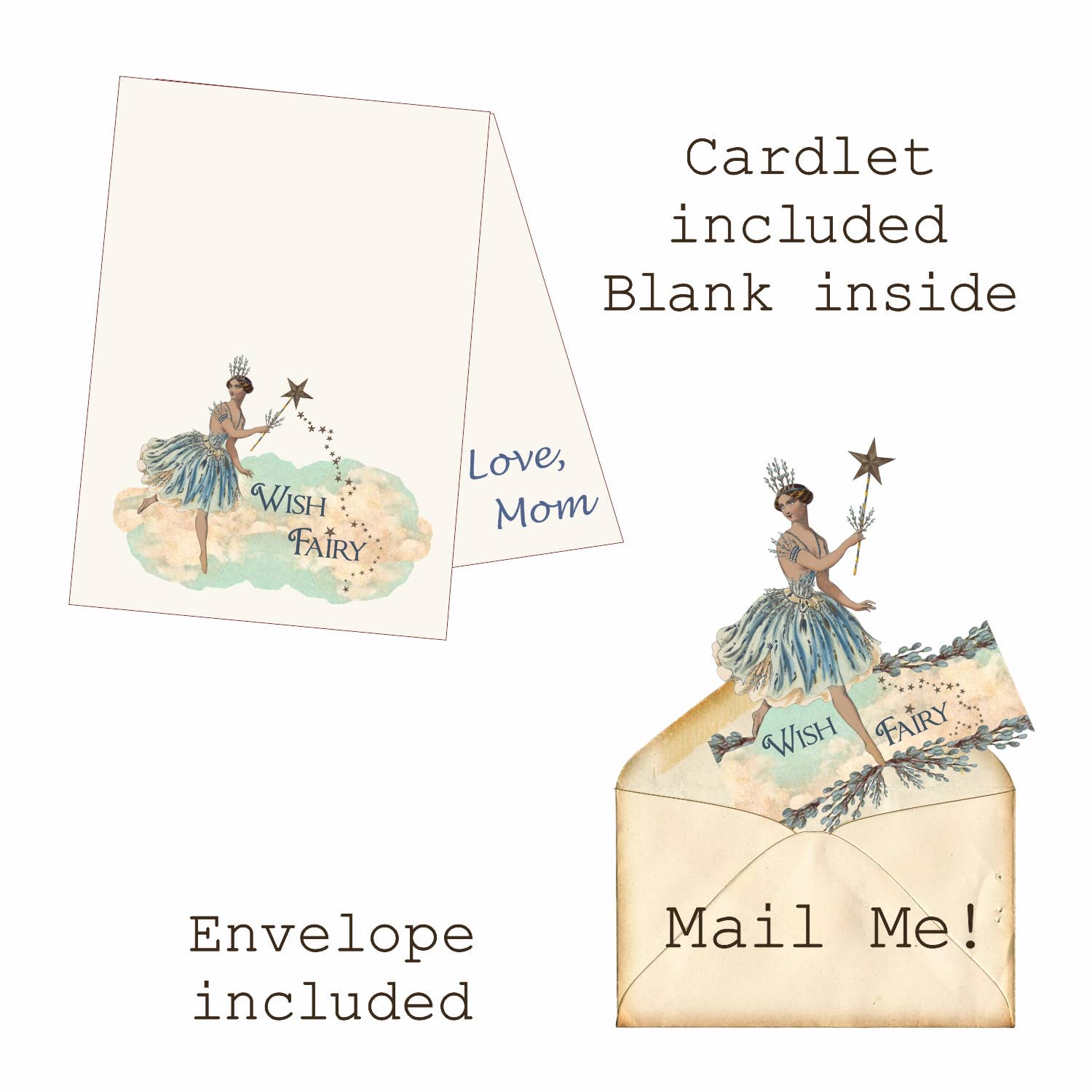 Heart The Moment - Vente Cartes d'anniversaire - Carte de voeux avec diadème, fée, fée3