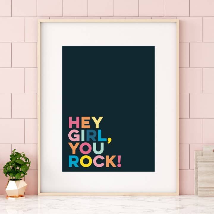 Wandbild - Hey Girl Du Rock für den Großhandel von The Home Of Smiles