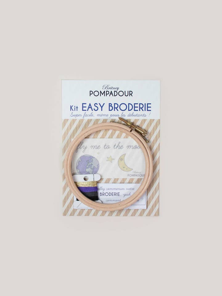 Kit de broderie facile - Fly Me to the Moon pour la vente par Britney Pompadour - Broderie - Embroidery kit