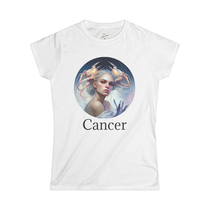 Cancer Zodiac Softstyle Tee - Intuitive & Mysterious Apparel for Astrology Lovers for wholesale by The Unique Spider
