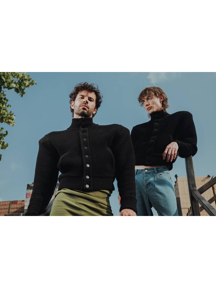 FANG - Wholesale Bomber Jacket - Men's - Power Shoulder Knitted Bomber6