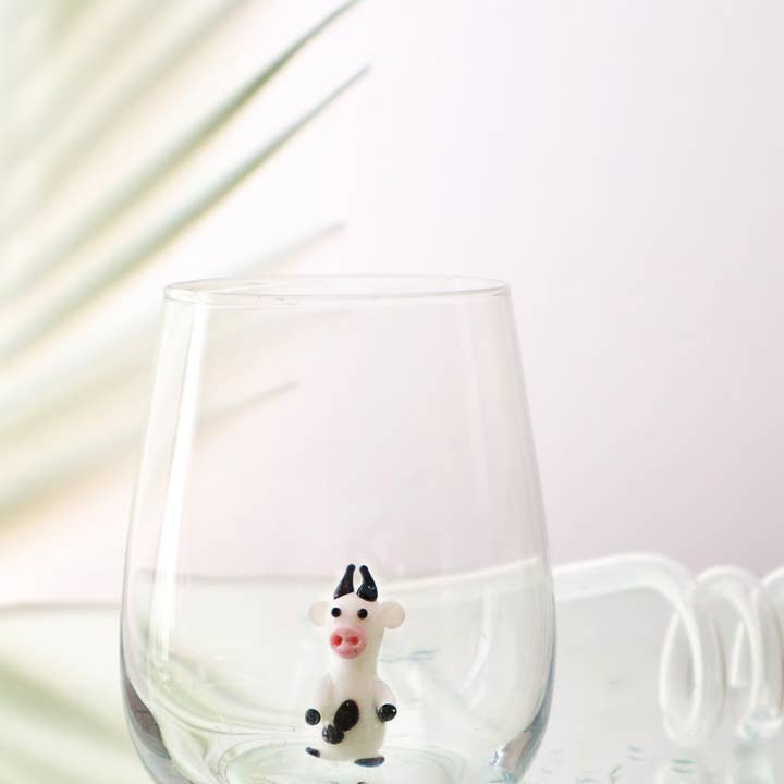 Adamodart - Vendita all'ingrosso Bicchiere/tazza - Occhiali con design a forma di mucca, graziosa tazza a forma di pecora, tazza d'acqua, animale da fattoria