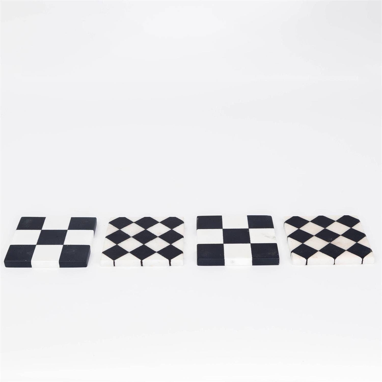 Audrey's Home & Gift - Wholesale Coasters - Black And White Marble Coasters (Set Of 4) (Pk/04 Sets)2