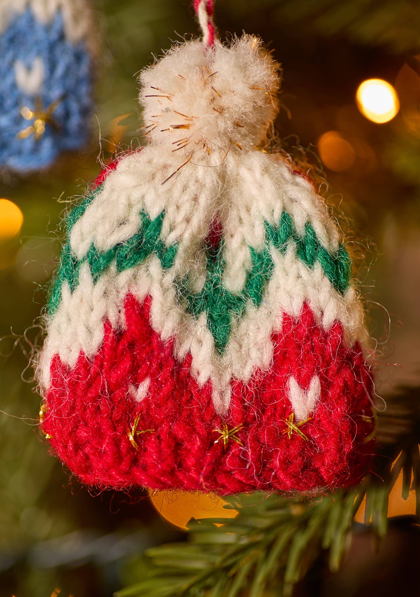 Namaste – wholesale Christmas decoration – Bobble Hat Knitted Decoration2