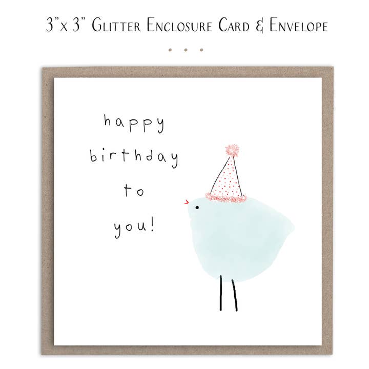Happy Birthday Party Bird - Mini Card for wholesale by Susan Case Designs