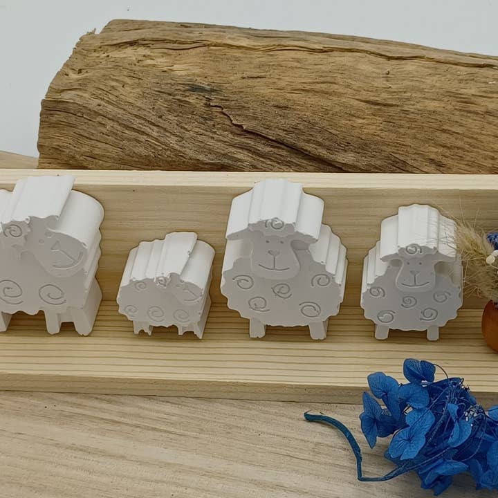 Stampi in gesso Raysin, figure di pecore su blocchetti per la vendita all'ingrosso da parte di perleperle