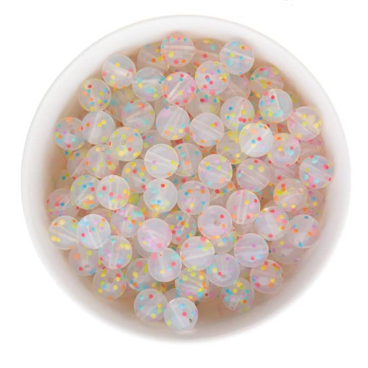 Sprinkle Silicone Round Beads - Loose Beads for wholesale by Cara & Co Silicone Craft Supply