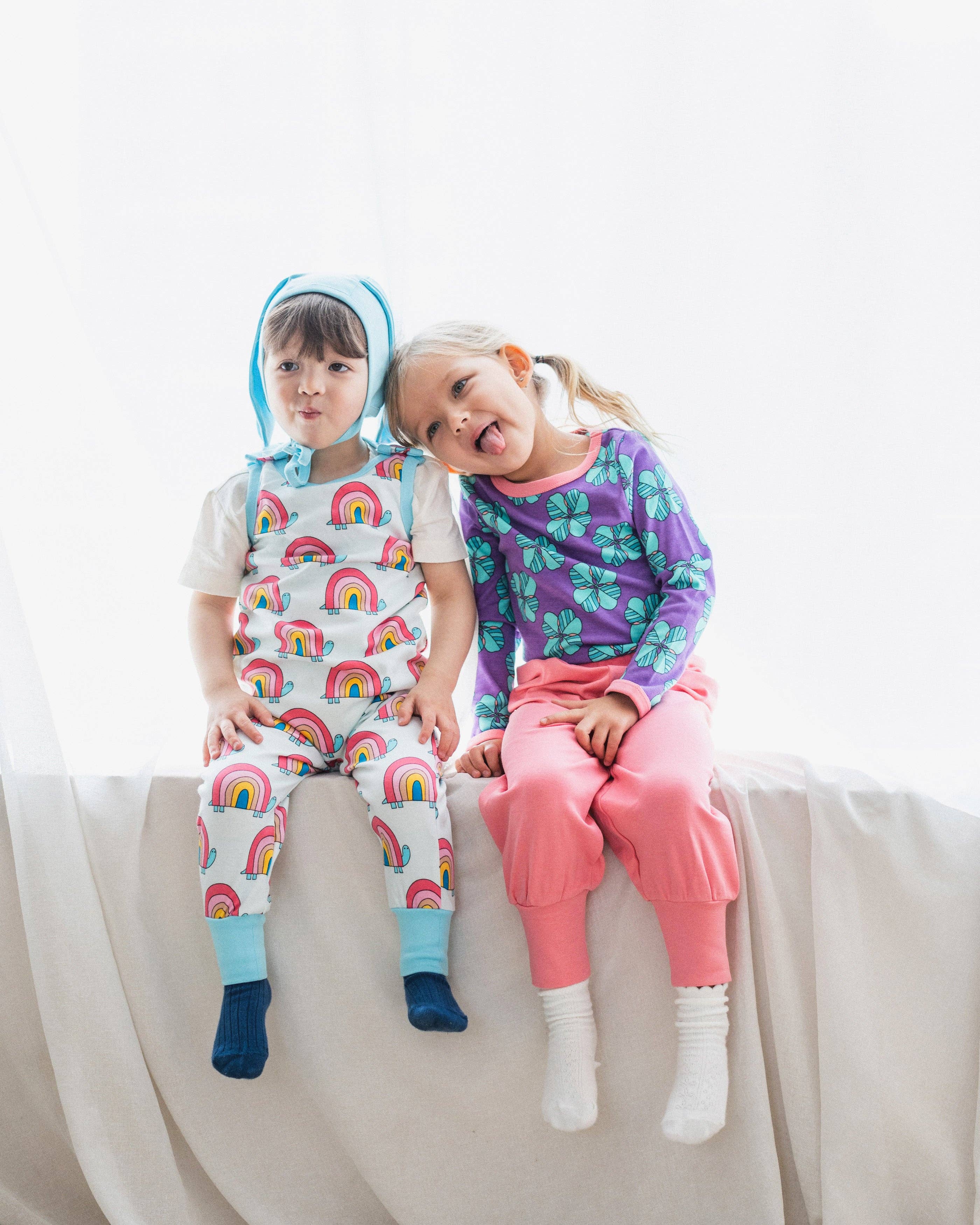 Ameelo - Vente Barboteuse – bébé - Salopette Billie en coton biologique - Tortue arc-en-ciel7