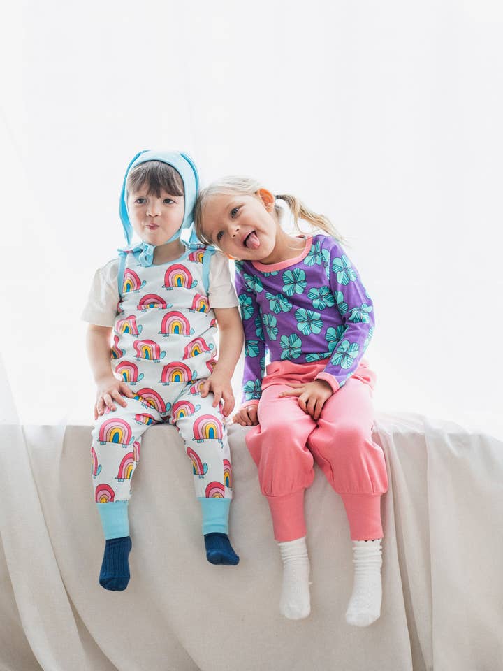 Ameelo - Vente Barboteuse – bébé - Salopette Billie en coton biologique - Tortue arc-en-ciel7